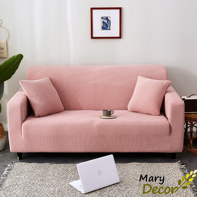 [Hàng sẵn] Vỏ bọc ghế sofa, tấm bọc sofa Mary Decor co giãn màu trơn dày dặn cho sofa đơn đủ kích thước