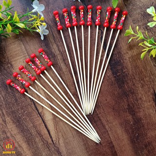 Túi tăm Xiên Que Tre Trang Trí Cocktail Xiên hoa quả decor cốc ly quán đẹp 12cm