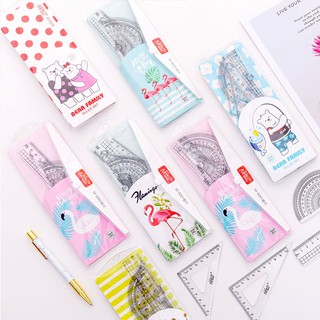 Bộ thước kẻ đồ dùng học tập kèm túi đựng cực đẹp T10S4.27-2019