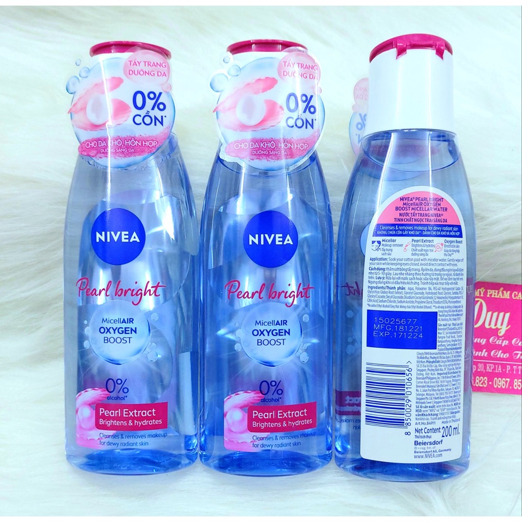 Nước tẩy trang NIVEA  Không Cồn - Cho Da Mụn - Da Khô - Kiểm Soát Nhờn 200ml