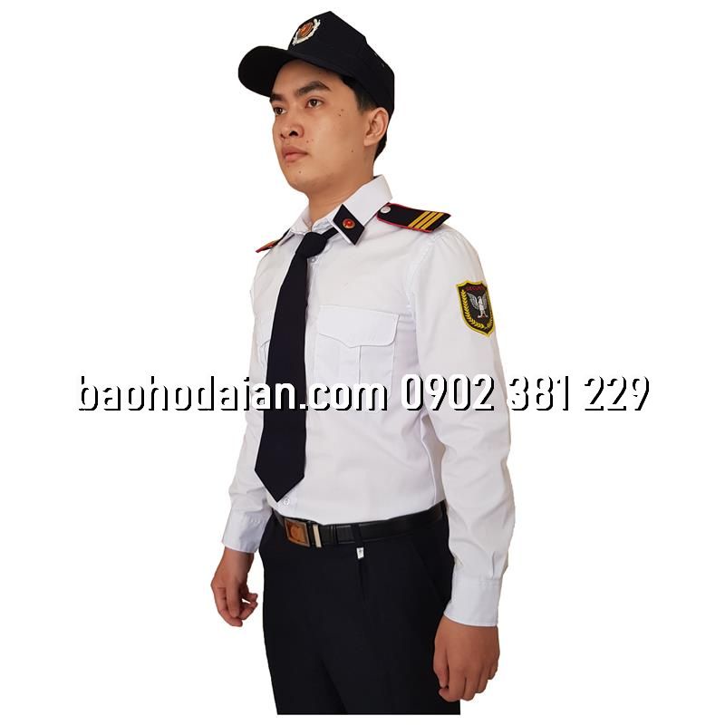 Quần áo bảo vệ dài tay màu trắng đầy đủ phụ kiện (áo vải xi - quần casme xanh)