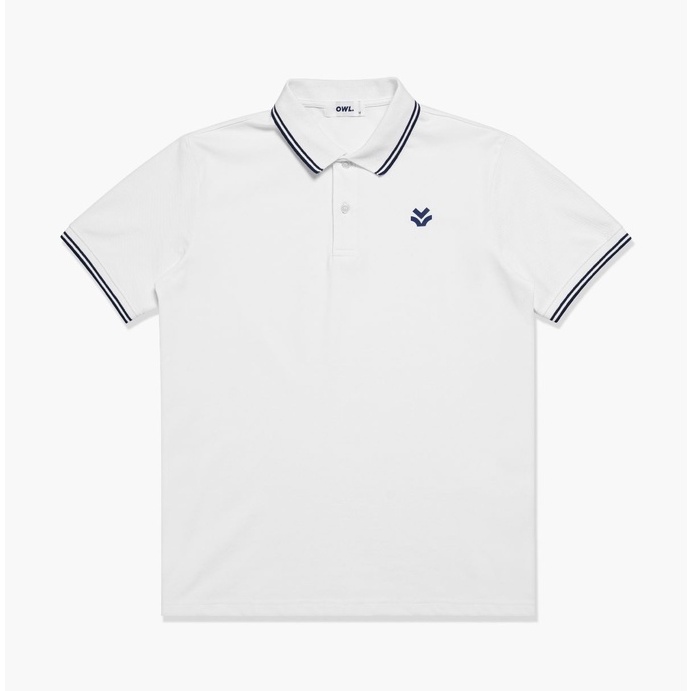 [Mã LTP50 giảm 50000 đơn 150000] OWL BRAND® Striped Polo - Áo thun có cổ màu trắng - OWL170621 | BigBuy360 - bigbuy360.vn
