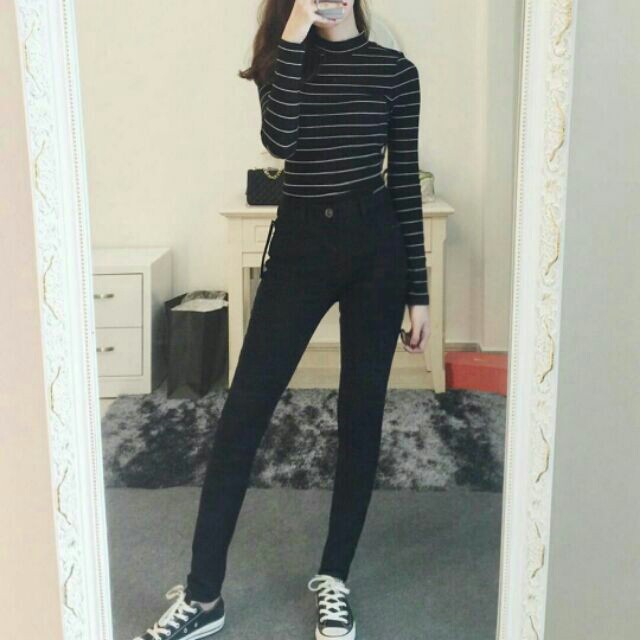 Quần Skinny Topshop lưng cao có túi
