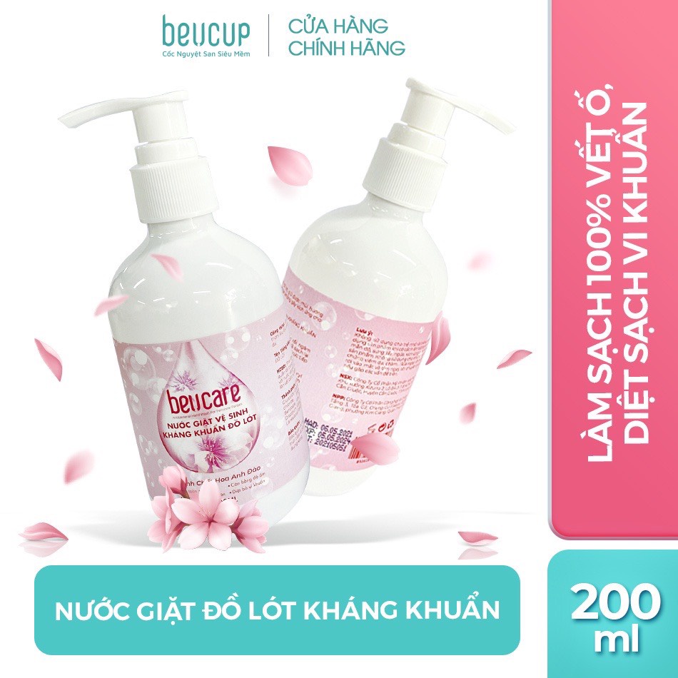 Nước giặt đồ lót sạch khuẩn, dịu nhẹ dành cho phụ nữ da nhạy cảm BeUcare 200ml