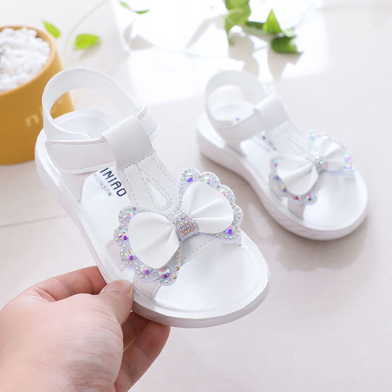 Sandal đính nơ dễ thương cho bé gái từ 3 đến 14 tuổi SS26