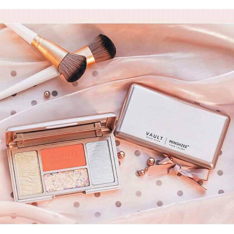 Hộp phấn nhũ lì bắt sáng MINSHZEE tặng kèm cọ cao cấp F305