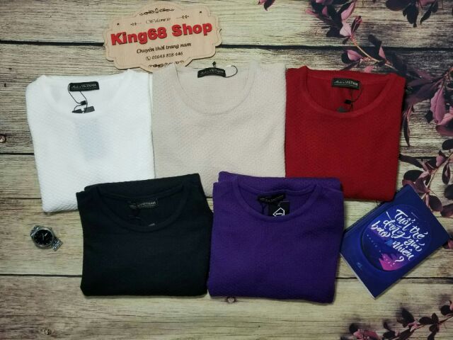 Áo len nam cổ tròn dệt lỗ chất đẹp | BigBuy360 - bigbuy360.vn