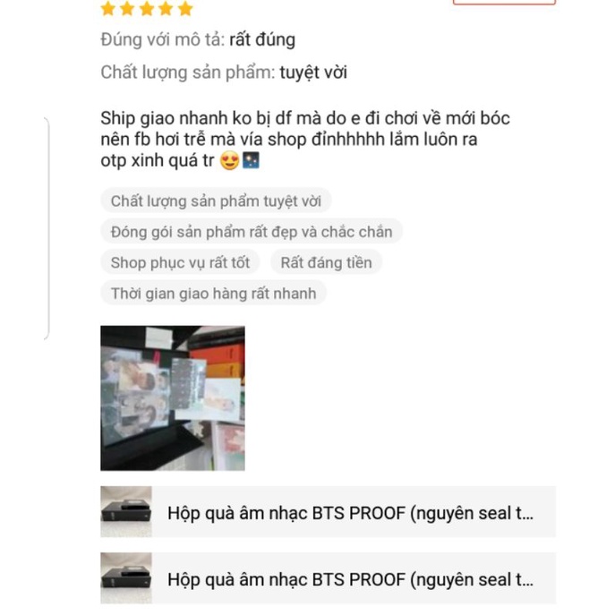Hộp quà âm nhạc BTS Proof