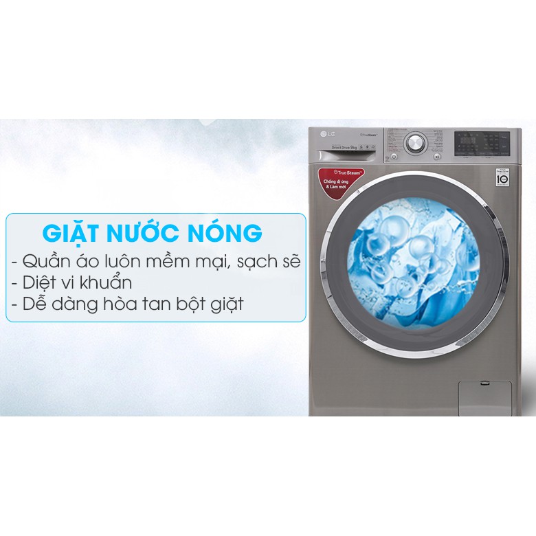 Máy giặt LG lồng ngang 9kg FC1409S2E màu xám (Vận chuyển và lắp đặt trực tiếp miễn phí khu vực TP Hà Nội)