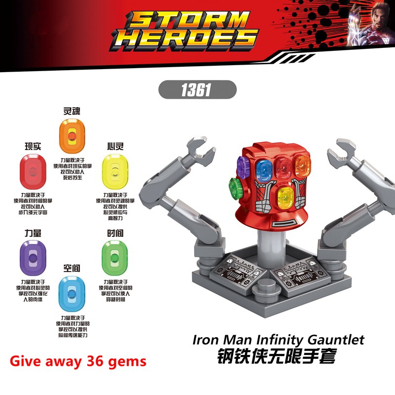 Mô Hình Lắp Ghép Nhân Vật Iron Man Infinity Gauntlet Trong Phim Avengers Xh1361