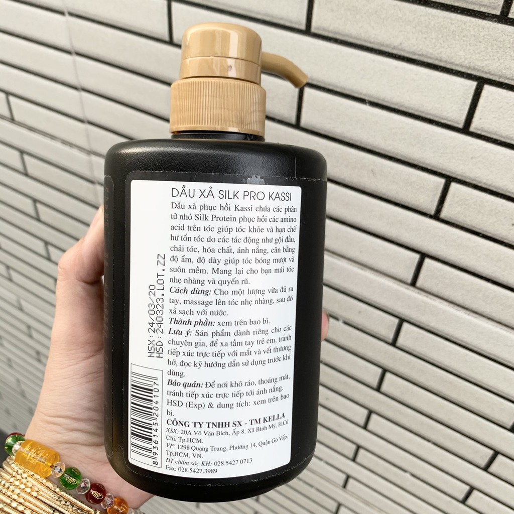 DẦU GỘI XẢ LÀM DÀY TÓC VÀ DƯỠNG TÓC SIÊU MƯỢT KASSI SILK PRO 500ML