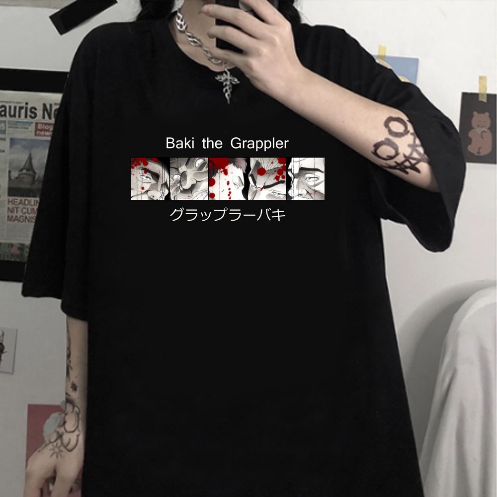 Áo Thun Anime Eyes Print T-Shirt Hanma Baki  độc đẹp cực HOT