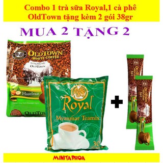 combo 1 trà sữa Royal,1 cà phê oldtown tặng kèm gói 38gr