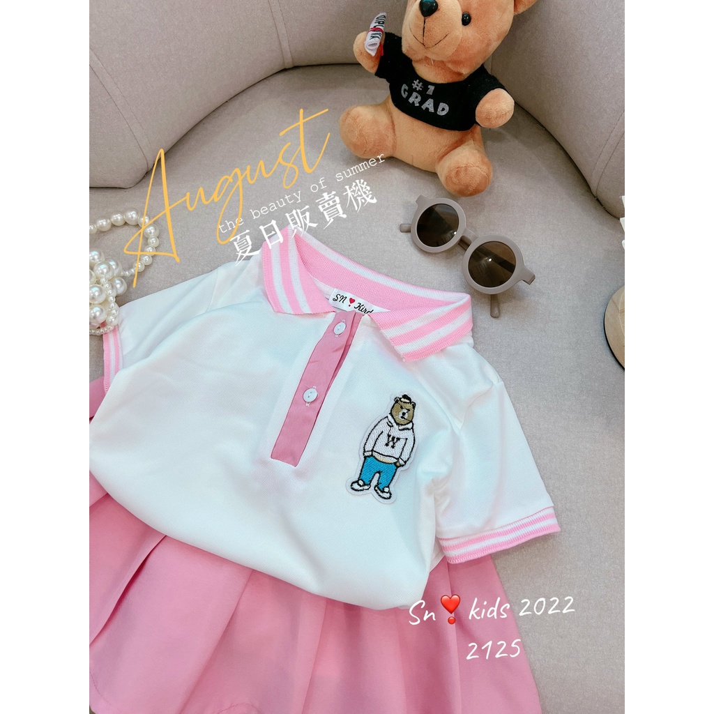 SET ĐI HỌC ĐI CHƠI CHO BÉ GÁI TONY MEDIA HẰNG KIDS áo màu trắng chân váy hồng