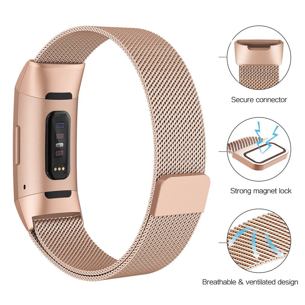 Dây đeo thép không gỉ khóa từ tính thay thế cho Fitbit Charge 2 Fitbit Charge 3 Fit Bit Charge 4