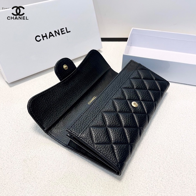 ENM2 Black Grain Quilted Leather Women's Fashion Style Two-fold Wallet2022