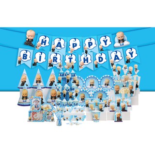 Set Mega trang trí sinh nhật đầy đủ (chủ đề Nhóc trùm)