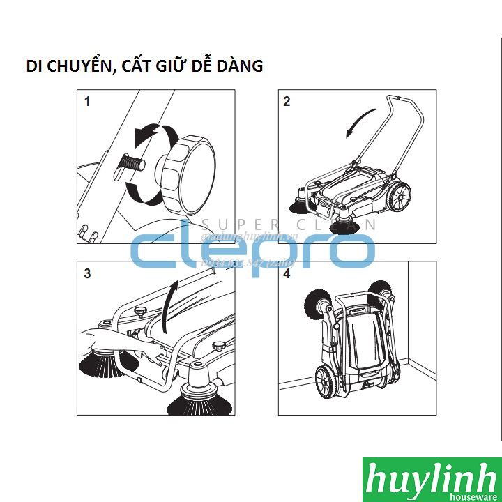 Máy quét rác đẩy tay Clepro CW-103/2 (CW103/2)