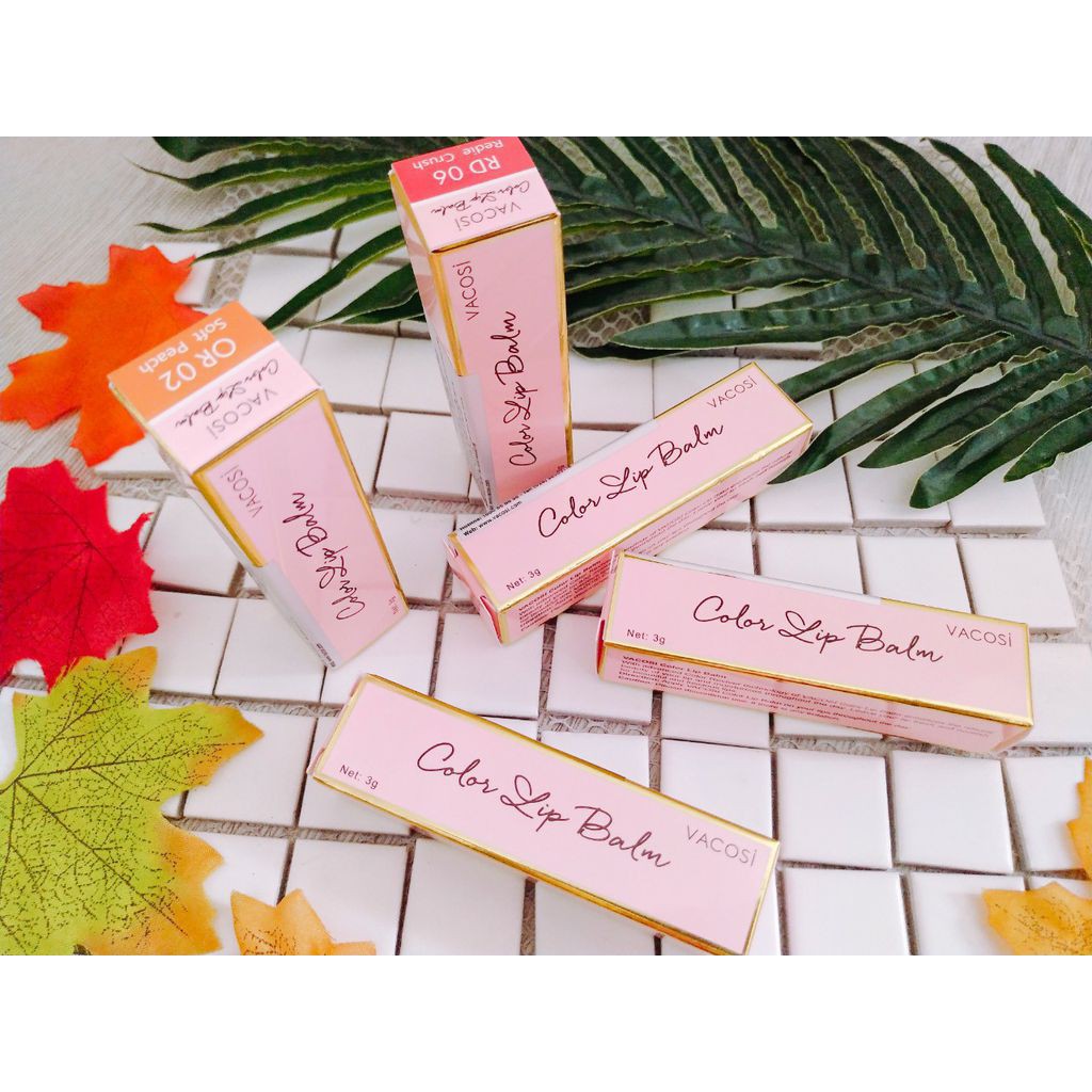 SON DƯỠNG MÔI DẠNG THỎI VACOSI CÓ MÀU - MỀM - HỒNG MÔI [Hồng - Đỏ Rose]