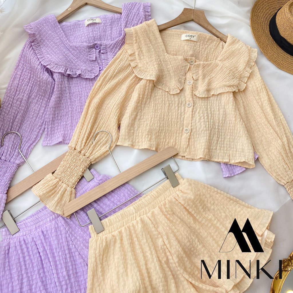 SET BỘ ÁO VÀ QUẦN SOOC VẢI NHÚN MỀM - CHẤT LIỆU NHẬP KHẨU - MÀU TÍM/TRẮNG/XANH | BigBuy360 - bigbuy360.vn