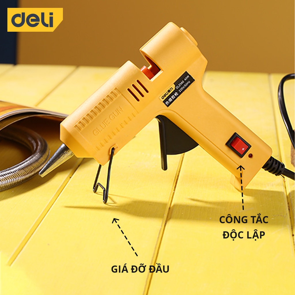 Súng Bắn Keo Deli 40W Chất Lượng Cao - Kích Thước Nhỏ Gọn, Công Suất Lớn, Nhỏ Gọn, Dễ Dàng Sử Dụng - DL2540