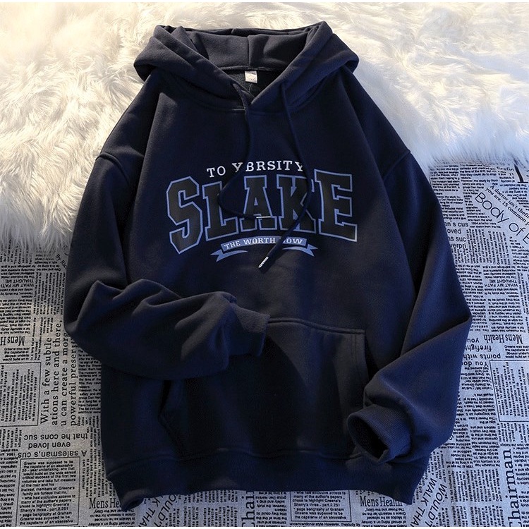 Áo hoodie nam nữ form rộng 2N Unisex nỉ bông Slake màu xanh/xám/đen