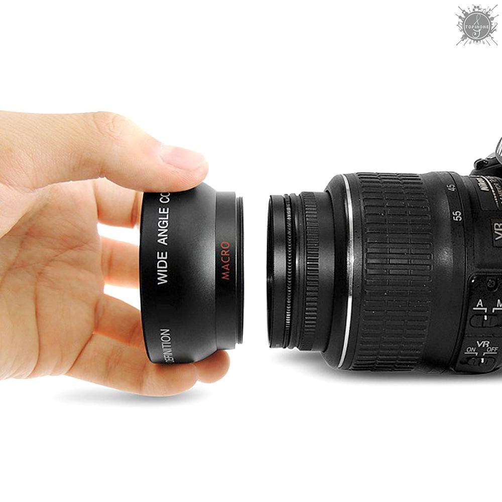 Ống Kính To Hd 52mm 0.45x Với Thấu Kính Macro Cho Máy Ảnh Canon Nikon Sony Pentax 52mm Dslr