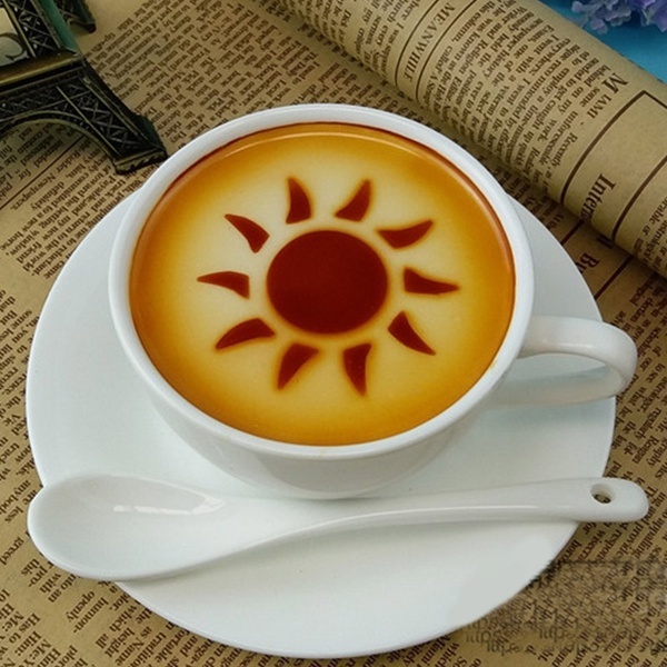 Set 16 khuôn rắc bột trang trí cà phê họa tiết độc đáo