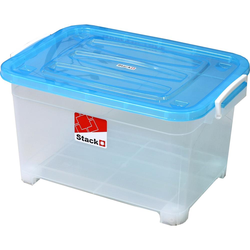 HomeBase STACKO Thùng đựng đồ 50L bằng nhựa có khóa S155-A  Thái Lan W70xD50xH42cm màu xanh dương trong suốt