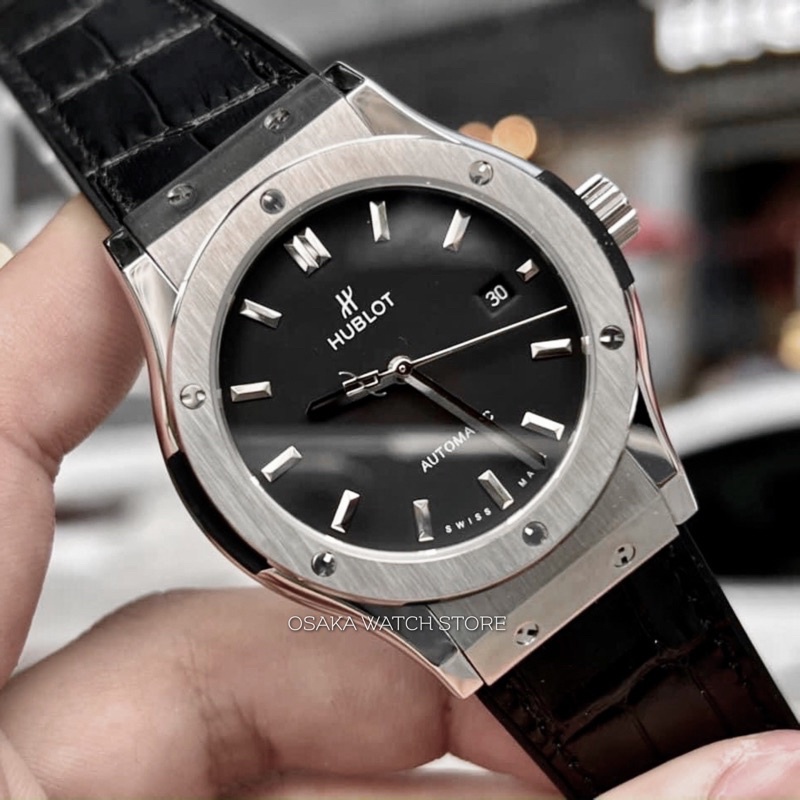 Đồng Hồ Nam Hublot Cơ Tự Động 42mm Classic Màu Xanh Lịch Ngày Hàng Chuẩn Cao Cấp - Bảo Hành 24 Tháng