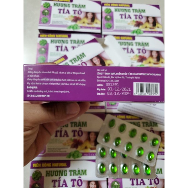 Viên xông Hương Tràm Tía Tô ( hộp 20 viên)