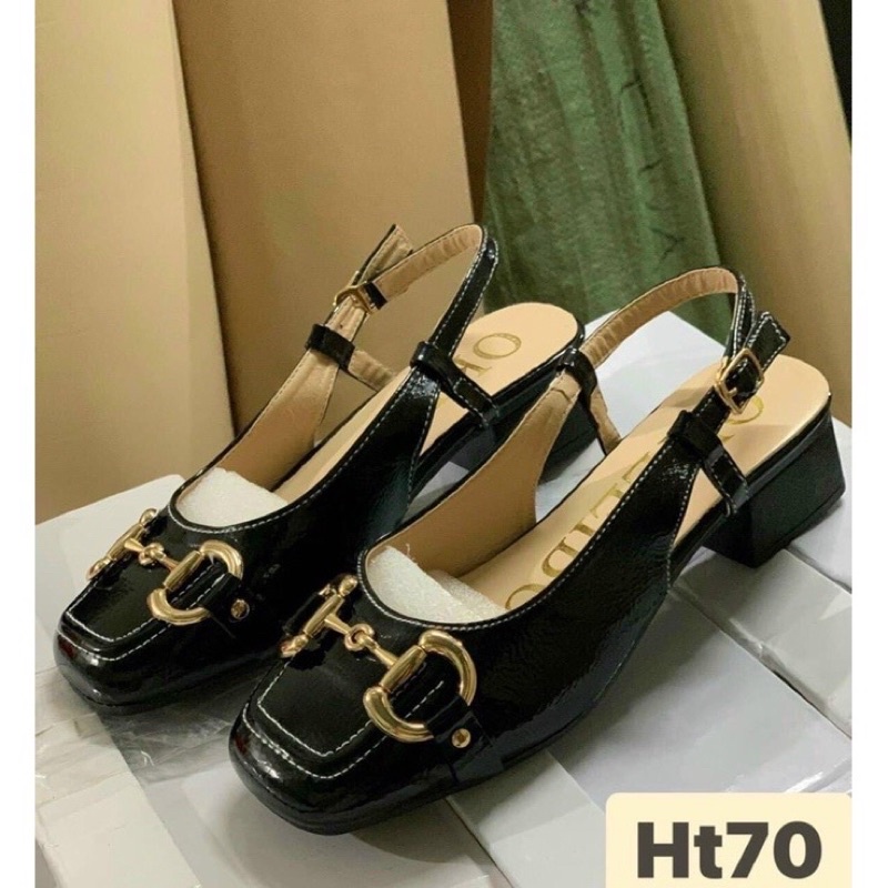 ⚡︎Freeship⚡︎Giày cao gót nữ CiCi Shoes Guốc Móc GG Gót 4cm - CX858