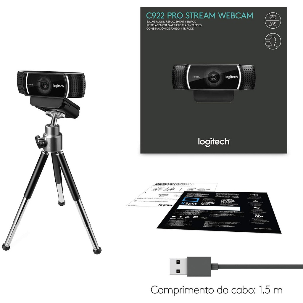 Thiết Bị Ghi Hình/ Webcam Logitech C922 Pro Stream Gear, Camera Ghi Hình & Phát Video 1080P, 720P Với Khung Hình 60FPS