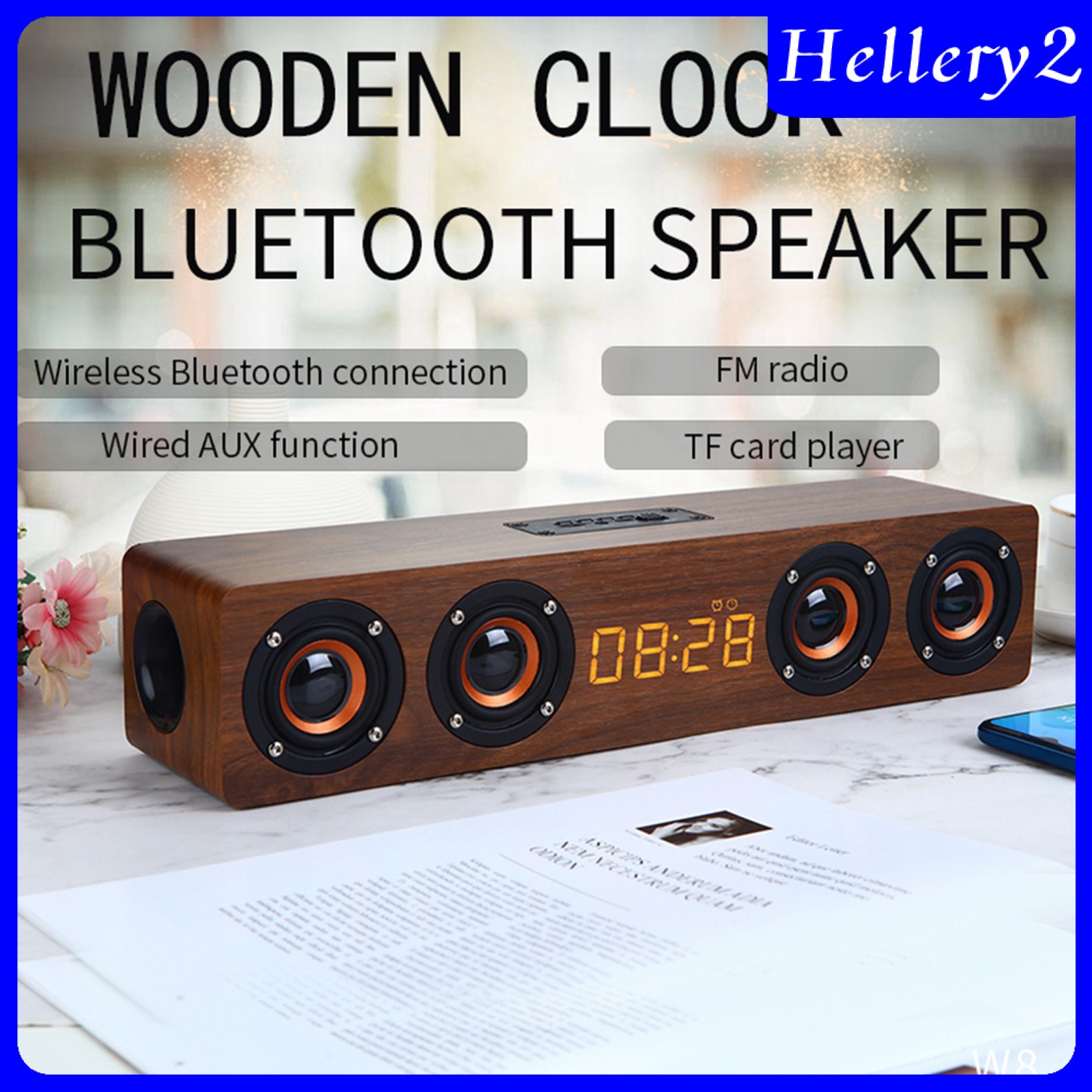 Loa Bluetooth Helioy2 12w 4 Loa Âm Thanh Dài Phong Cách Retro