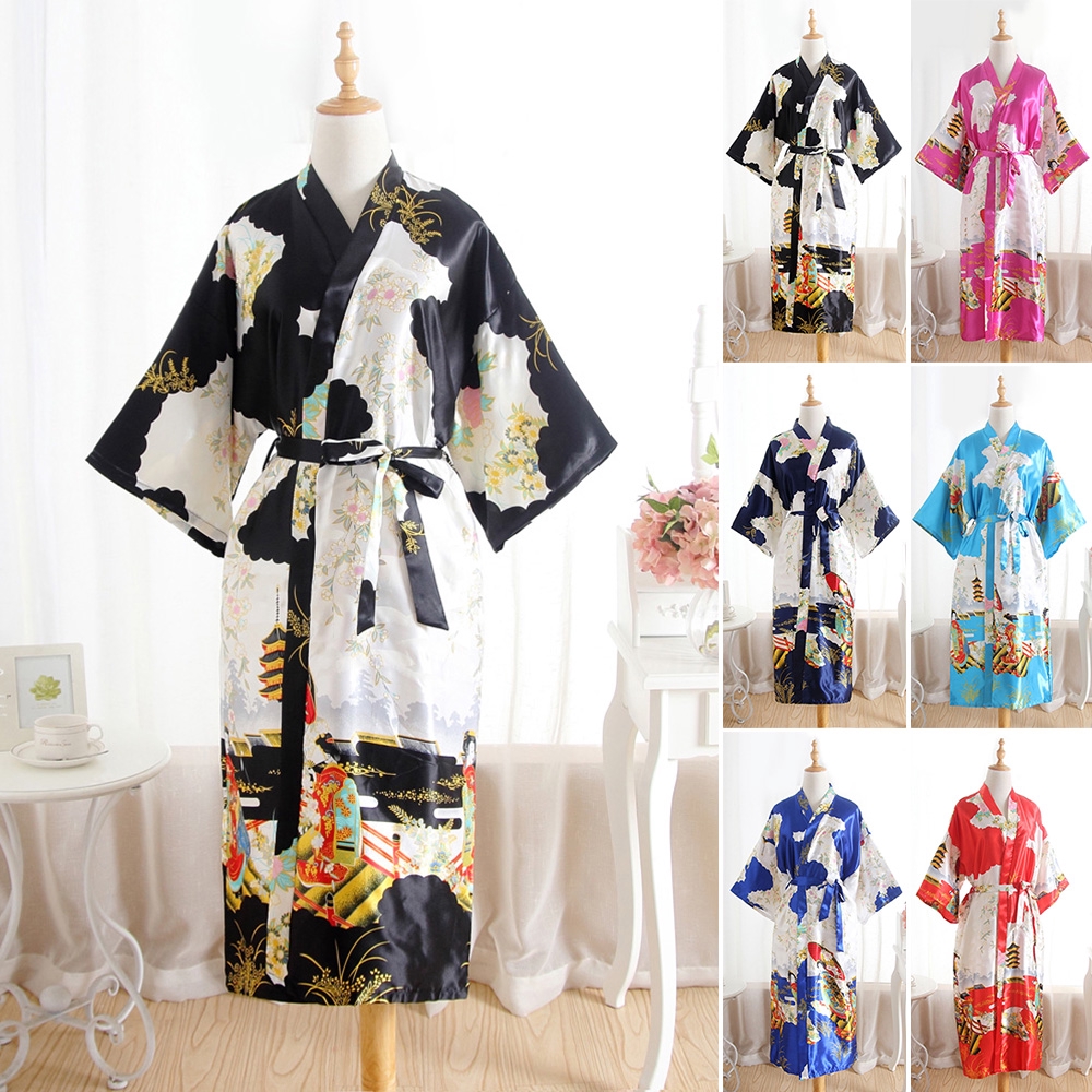 Áo choàng tắm phong cách kimono sang trọng cho nữ