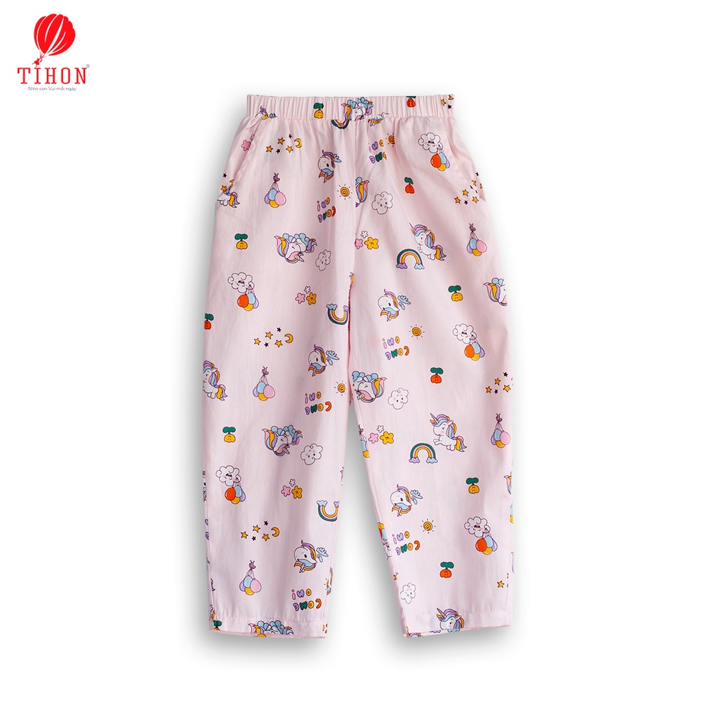 Bộ pijama bé gái TIHON chất liệu thô nhập khẩu cao cấp SET0750270