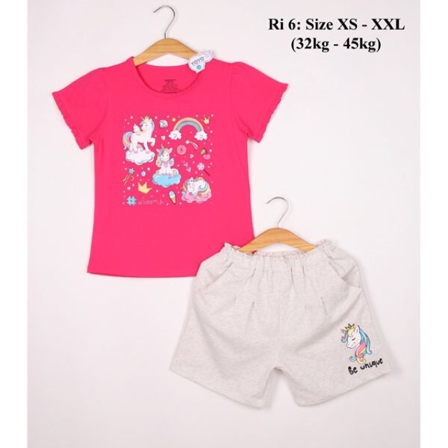 Đồ bộ bé gái yoyo hình pony size đại từ 26-43kg. Chất thun cotton 4 chiều - Tomchuakids