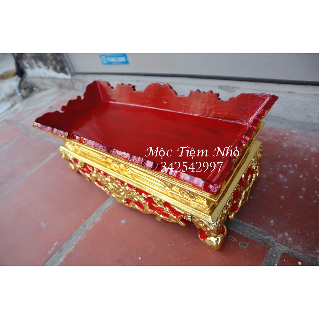 Mâm tế-mâm bịch-bệ đựng đài nước gỗ mít-mâm thờ gỗ mít dài 42 rộng 18 cao 20