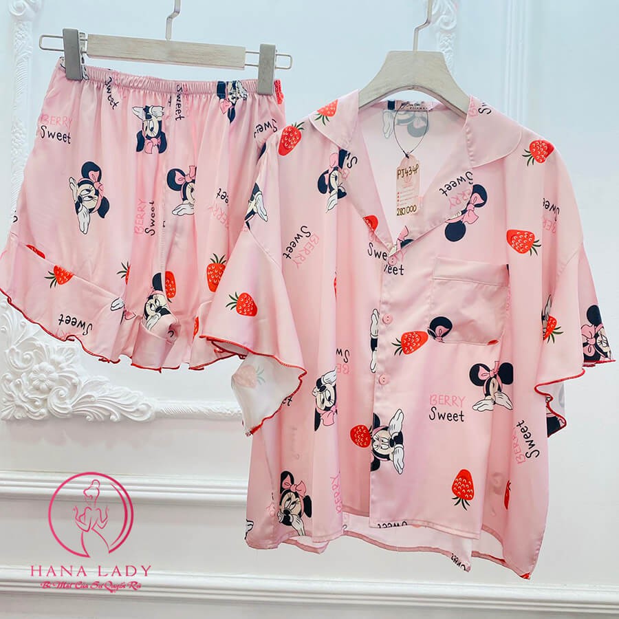 Đồ ngủ nữ - Bộ ngủ pijama mặc nhà tay cộc cao cấp PJ482