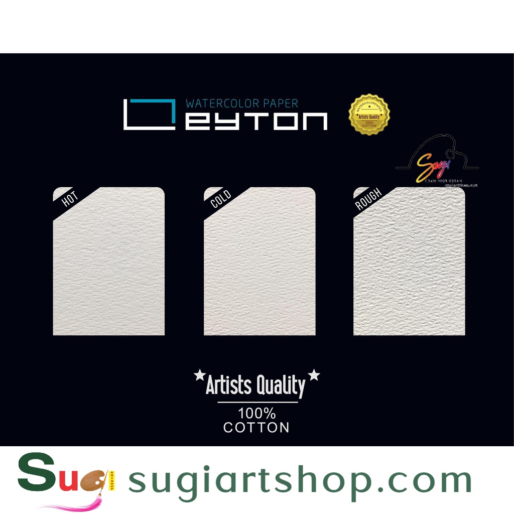 Giấy màu nước 100% cotton LEYTON Vân Cold/Vân Hot/Vân Rough, Giấy vẽ LEYTON-