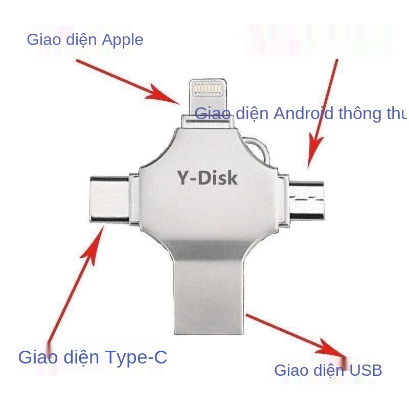 Điện thoại di động Apple U disk 256G Máy tính Android Type-C128G bốn trong một kim loại tốc độ cao 3.0 ipad2 USB ổ đĩa f | BigBuy360 - bigbuy360.vn