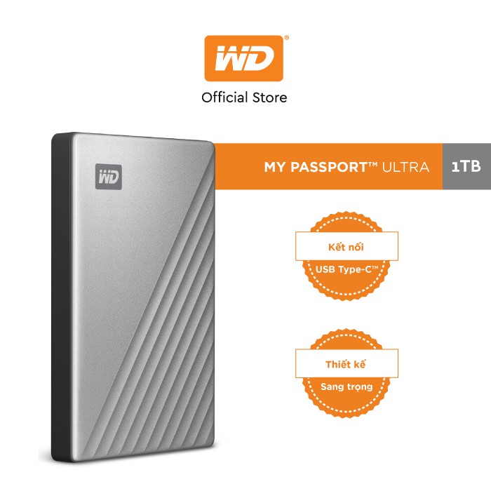 Ổ Cứng Di Động WD My Passport Ultra Silver -1TB ( 2.5&quot; USB 3.0 )