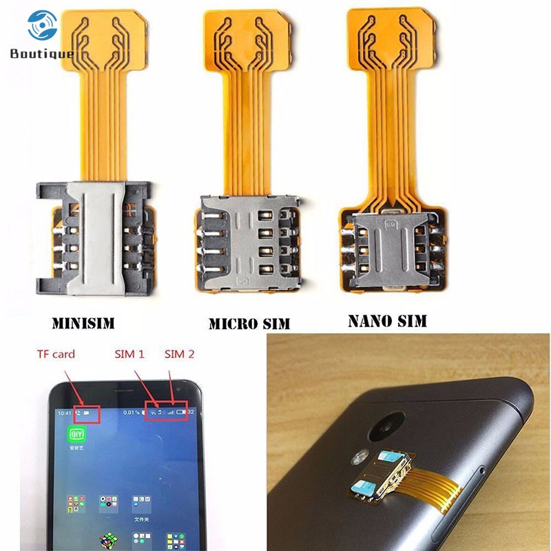 ✿♥▷ Card Extender Dual SIM Adapter Extension Cable Slot Durable For Mobile Phone Android