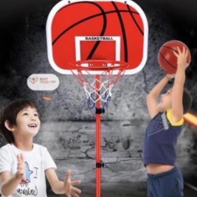 Freeship Đồ chơi bóng rổ giúp bé tăng chiều cao và rèn luyện sực khoẻ dành cho bé từ 1-6 tuổi, trụ bằng kim loại