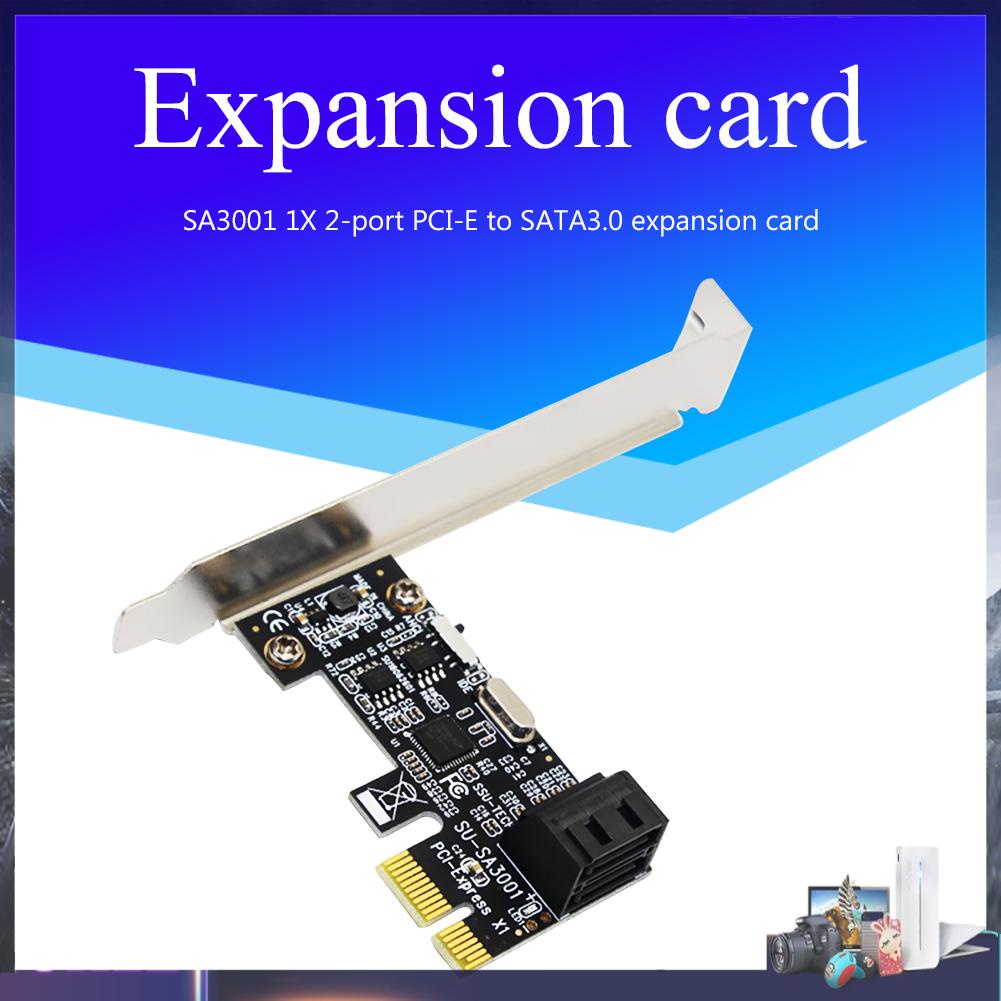 Bộ chuyển đổi SA3001 2 cổng SATA III PCIe Card SATA 3.0 sang PCI-e 1X kèm giá đỡ