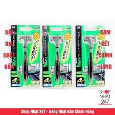 Dao cạo 5 lưỡi kép KAI (1 thân,1 lưỡi,hộp xanh) Nội địa Nhật Bản