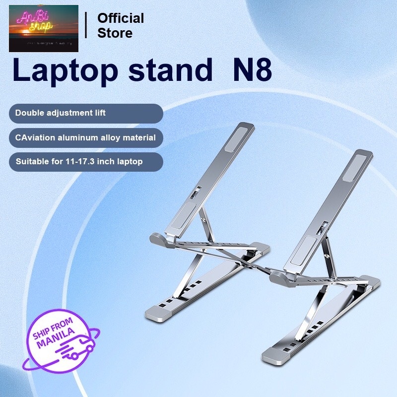 Giá đỡ Laptop, kệ đỡ Laptop bằng nhôm 2 tầng 1tầng có thể chỉnh góc nhìn, nâng chiều cao, mẫu mới N8 N3