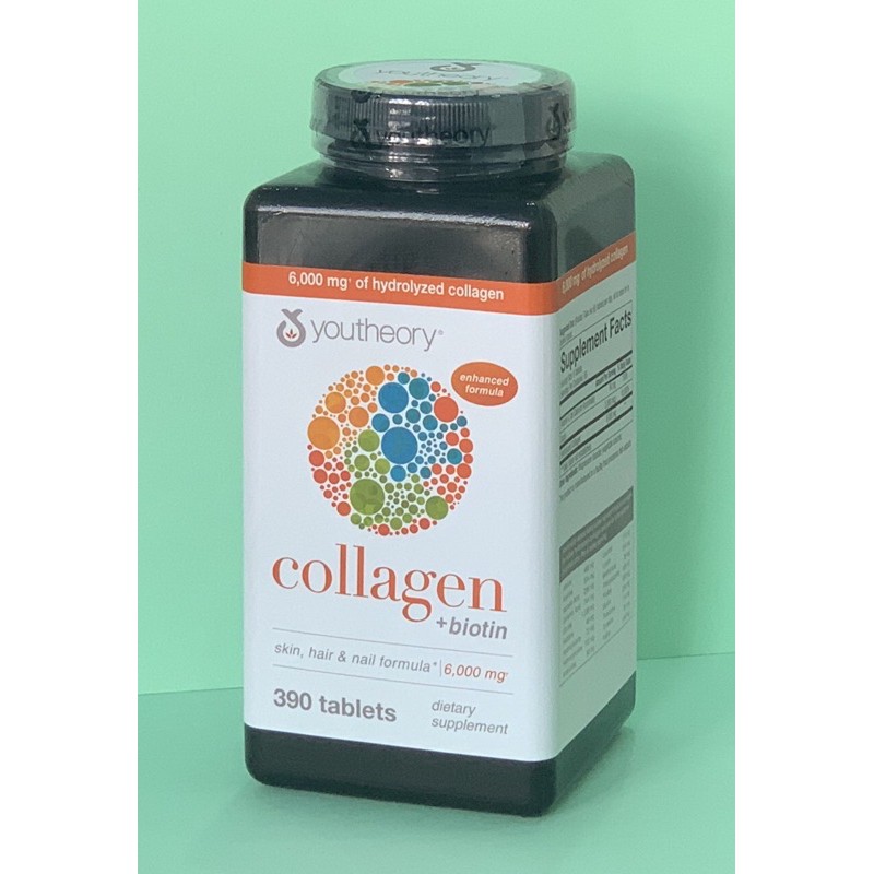 Viên Uống Collagen Youtheory + Biotin , Skin, Hair & Nail Formula 6000mg  - Hộp 390 viên