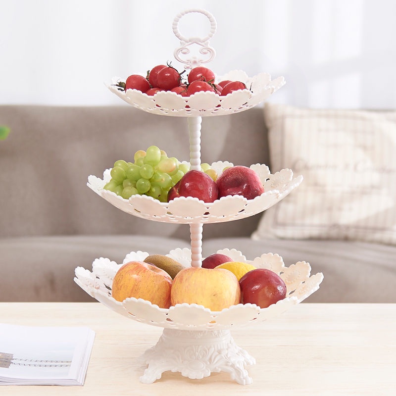 Khay Ba Tầng Đựng Bánh Kẹo Trái Cây Khô Bánh Kẹo Trái Cây Thời Trang Hiện Đại Cho Phòng Khách