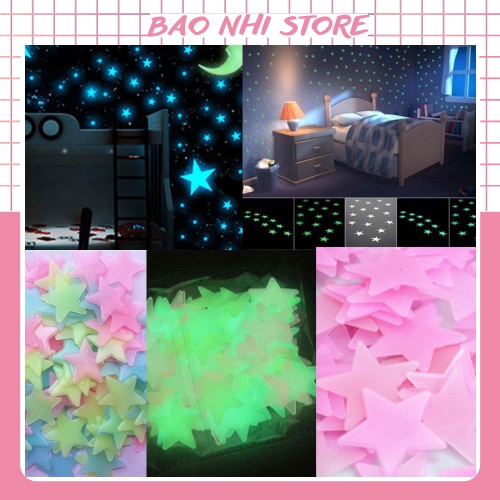 Gói 90 - 100 NGÔI SAO Dạ Quang Dán Tường Phát Sáng, Trang Trí Nhà Cửa 🌟🌟🌟 1588 bảo nhi shop
